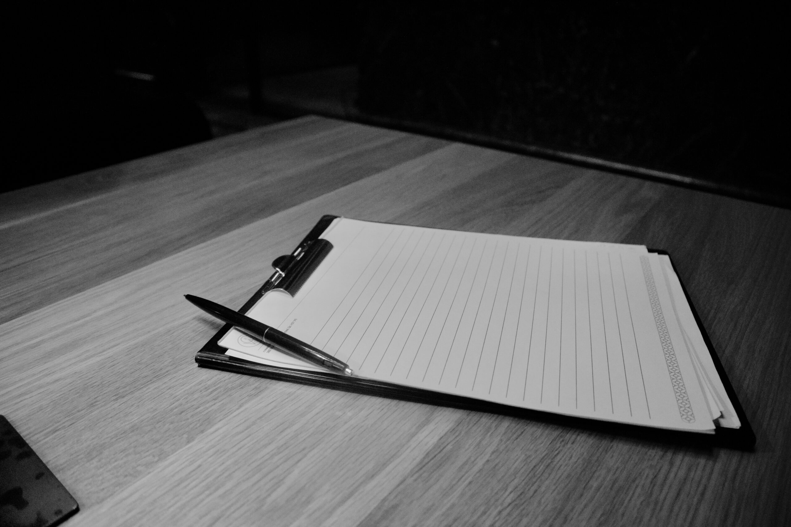 Notepad and pen